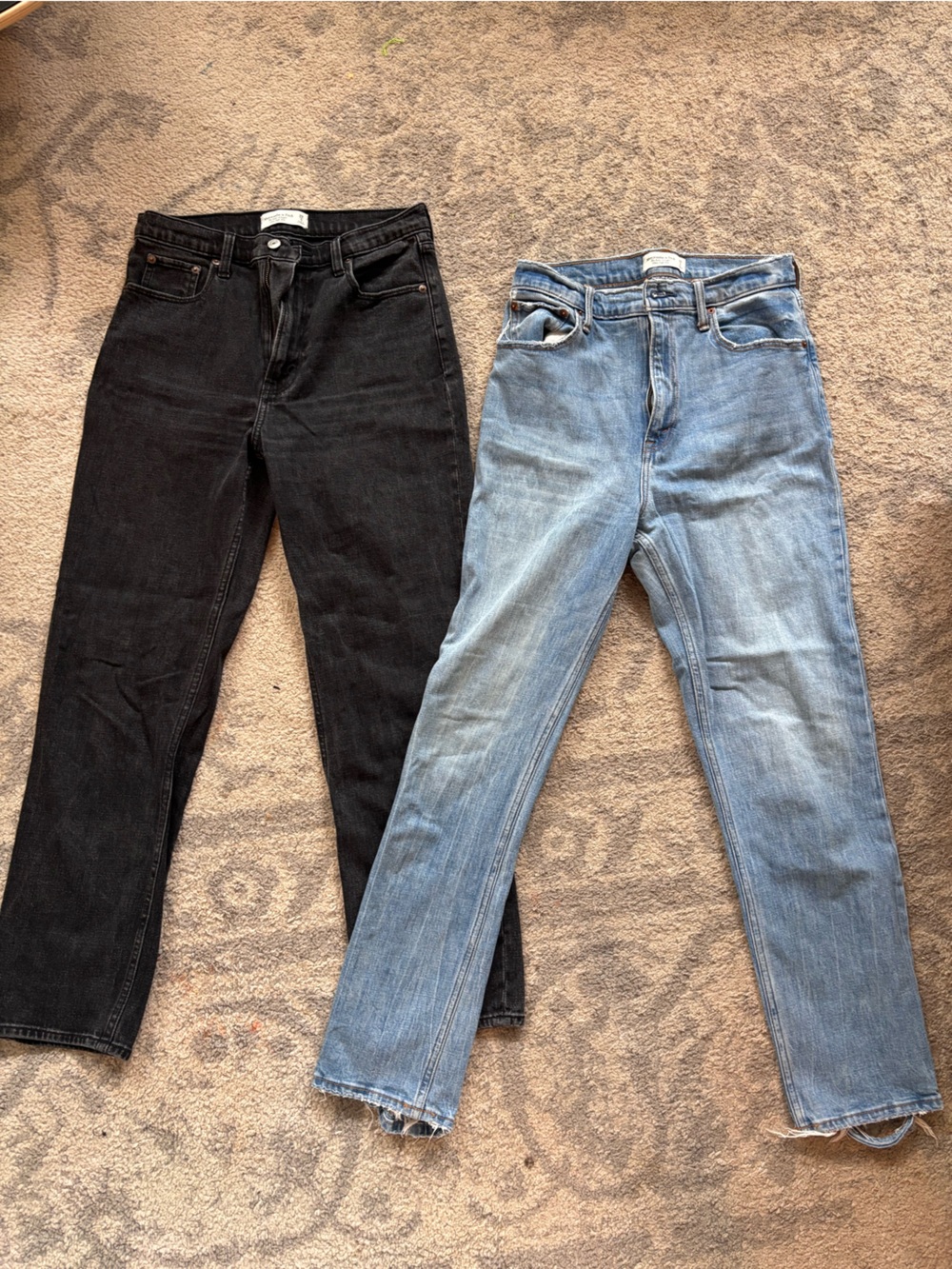 Abercrombie ankle straight ultra high ride jean